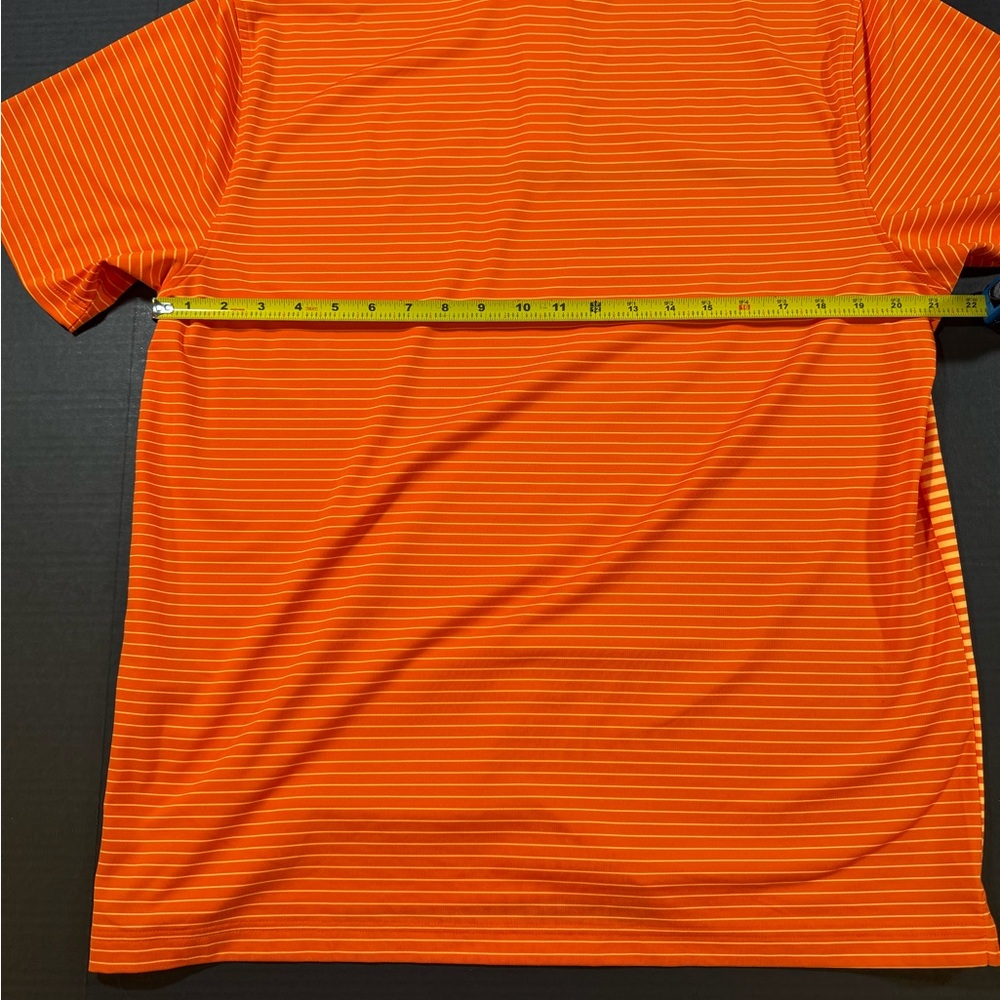 Under Armour - Men's Orange Striped Polo Golf Shirt - HeatGear - Large - Picture 5 of 6
